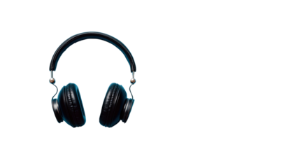 Black wireless headphones on a white background, perfect for music lovers and audio enthusiasts.