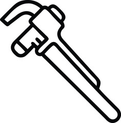 Vector art of an adjustable wrench isolated on white background for plumbing repairs
