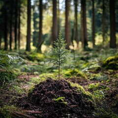 Forest regeneration replanting biodiversity recovery ecosystem repair sustainable forestry climate restoration tree growth habitat revival environment conservation action