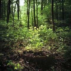 Forest regeneration replanting biodiversity recovery ecosystem repair sustainable forestry climate restoration tree growth habitat revival environment conservation action