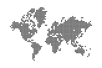 Rounded Square Pattern of World Map. Easy to edit vector Illustration. © Puake