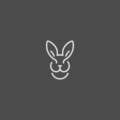 Rabbit logo in smooth and simple line art illustration.