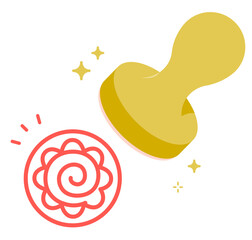花丸のスタンプを押すイラスト