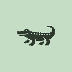 Crocodile logo in bold and clean silhouette design.