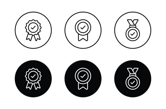 Approval , verified, quality symbol. Certified, qualified medal icon vector.