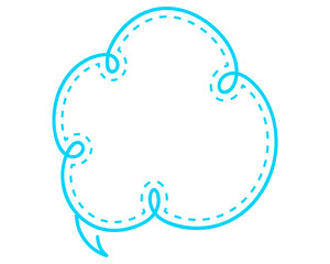 シンプルな点線付き吹き出し　雲形