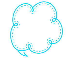 シンプルな点線付き吹き出し　雲形