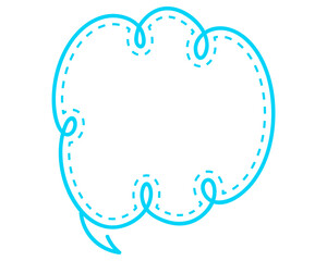 シンプルな点線付き吹き出し　雲形