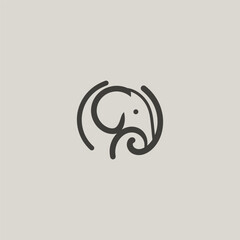 Elephant logo with minimal detail and smooth curved lines.