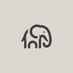 Elephant logo with minimal detail and smooth curved lines.