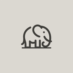 Elephant logo with minimal detail and smooth curved lines.