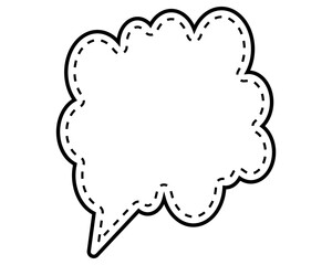 シンプルな点線付き吹き出し　雲形