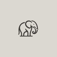 Elephant logo with minimal detail and smooth curved lines.