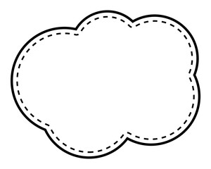 シンプルな点線付き吹き出し　雲形