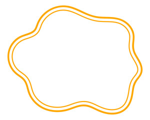 シンプルな二重線の吹き出し　柔らかい線の雲形