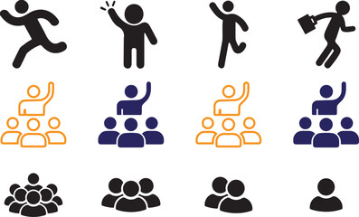 leadership icon. business teamwork, work group, motivation, speech, support symbol.