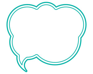 シンプルな二重線の吹き出し　雲形