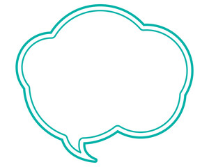 シンプルな二重線の吹き出し　雲形