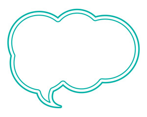 シンプルな二重線の吹き出し　雲形