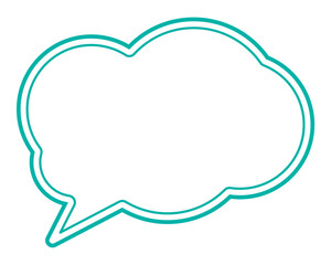 シンプルな二重線の吹き出し　雲形