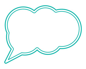 シンプルな二重線の吹き出し　雲形