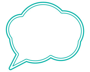 シンプルな二重線の吹き出し　雲形