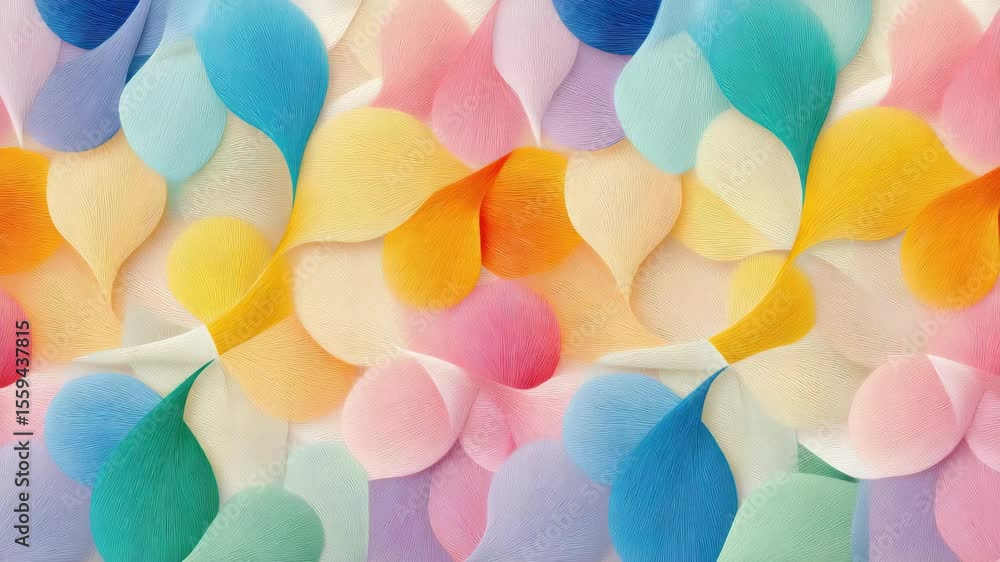 Poster crosshatch design decorative colorful abstract pattern with soft teardrop shapes and pastel tones