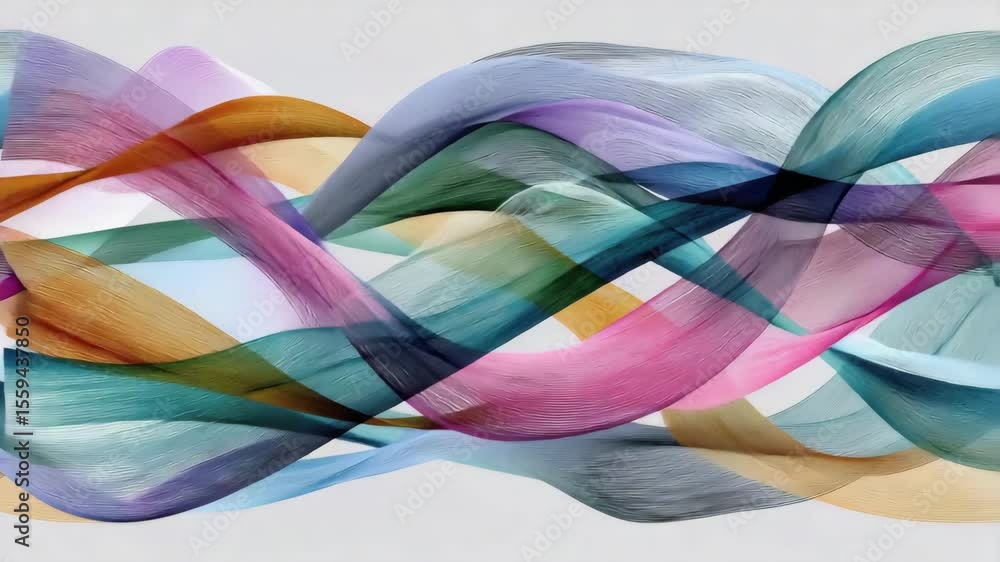 Aufkleber crosshatch design decorative colorful abstract waves in smooth flowing motion for visual art
