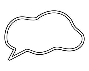 シンプルな二重線の吹き出し　柔らかい線の雲形