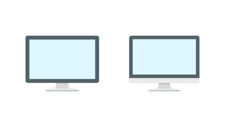 Modern desktop computer display icon. Flat screen monitor symbol