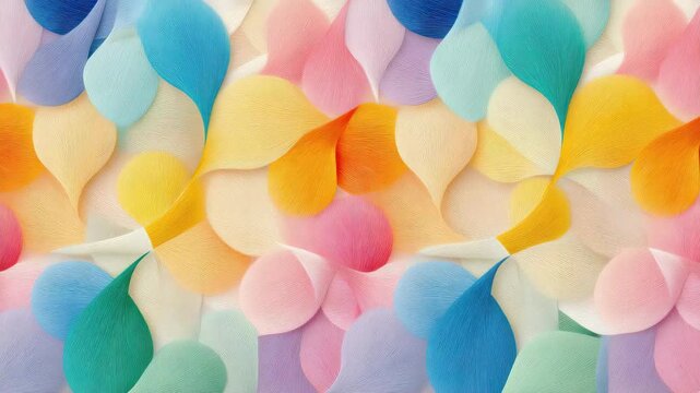 Crosshatch Design Decorative Colorful Abstract Pattern with Soft Teardrop Shapes and Pastel Tones