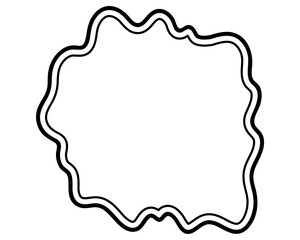 シンプルな二重線の吹き出し　柔らかい線の雲形