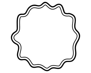 シンプルな二重線の吹き出し　柔らかい線の雲形