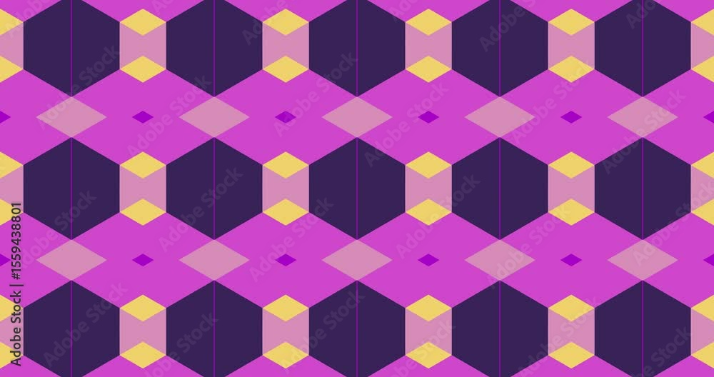 Poster psychedelic abstract design of shapes, patterns, and colors that change in straight geometric shapes