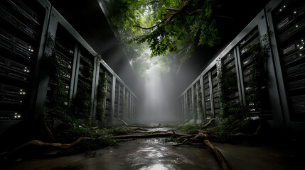 Abandoned AI Server Farm, Nature Overtakes