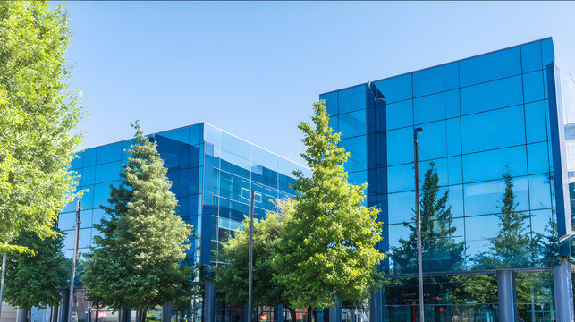 Modern glass office tower with clean lines in a business district, symbolizing professionalism and urban sophistication. - Powered by Adobe