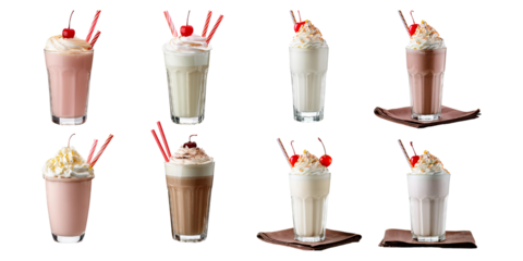 Delicious Milkshake Selection with Varied Flavors