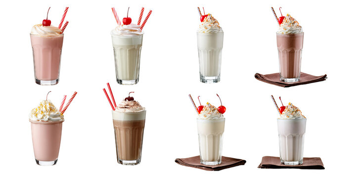 Delicious Milkshake Selection with Varied Flavors