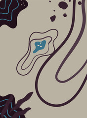 Abstract background with hand drawn doodle elements. Vector illustration.