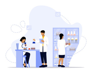 Laboratory concept illustration. Suitable for landing page, ui, web, App intro card, editorial, flyer, and banner.