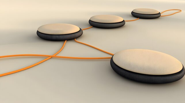 Abstract Beige and Black Connected Pods Network