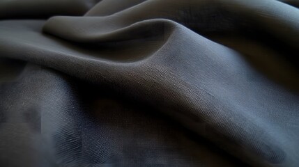Fototapeta premium Dark Gray Fabric Texture Closeup Draped Luxurious Soft Smooth Elegant Material