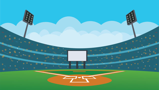 Baseball Softball field flat vector illustration eps 10