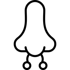 nose piercing icon illustration design with outline