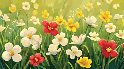Vibrant Abstract Spring Flower Background Illustration