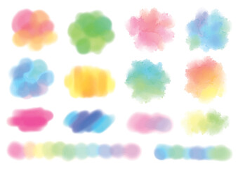 A set of 14 colorful watercolor-style parts