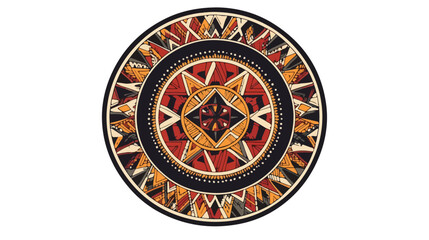 Obraz premium African Ethnic Round Ornament Vector Illustration