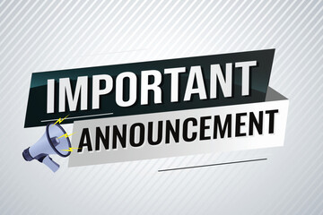 important announcement word concept vector illustration lines modern futuristic 3d style for landing page template ui web mobile app poster banner flyer background gift card coupon label wallpaper 