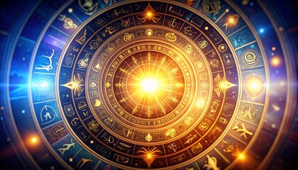 Cosmic Mandala: Celestial Wheel of Symbols and Constellations