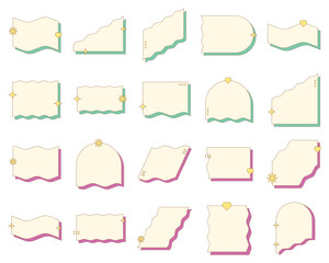 Set of Cute Retro Text Box